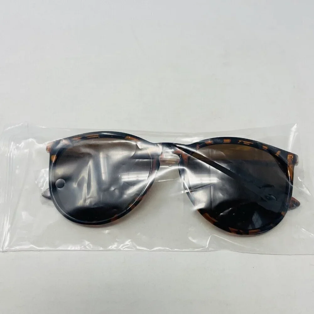 Xuhal Unisex Round Sunglasses for Women & Men Retro 80s Frame in Brown Tortoise‎